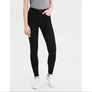 AE Super Stretch High Rise Black Jegging